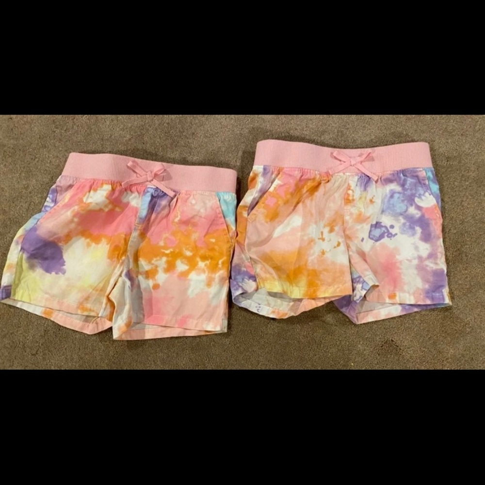 Girls tie dye shorts set of two size 8